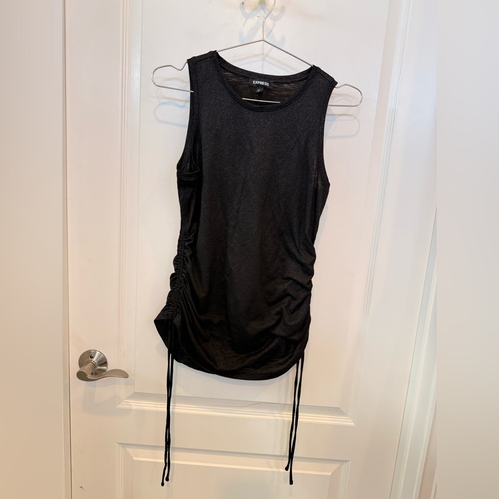 Express Black Ruched Tank Top - Picture 6 of 6